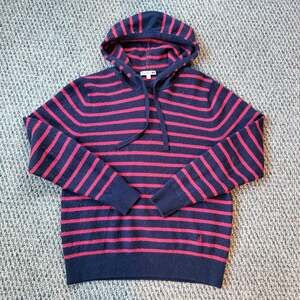 JW Anderson x Uniqlo Navy and Red Striped Knit Hoodie Sweater